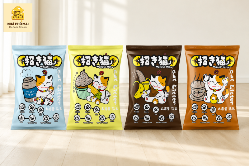 cát vệ sinh mèo Phú Nhuận NEKO 9L đủ 4 mùi tại Nhà Phô Mai