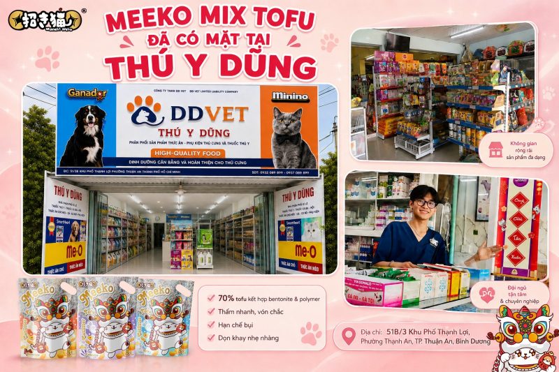 Meeko Mix Tofu đã có mặt tại Thú Y Dũng, điểm bán cát vệ sinh mèo tại Thuận An, Bình Dương
