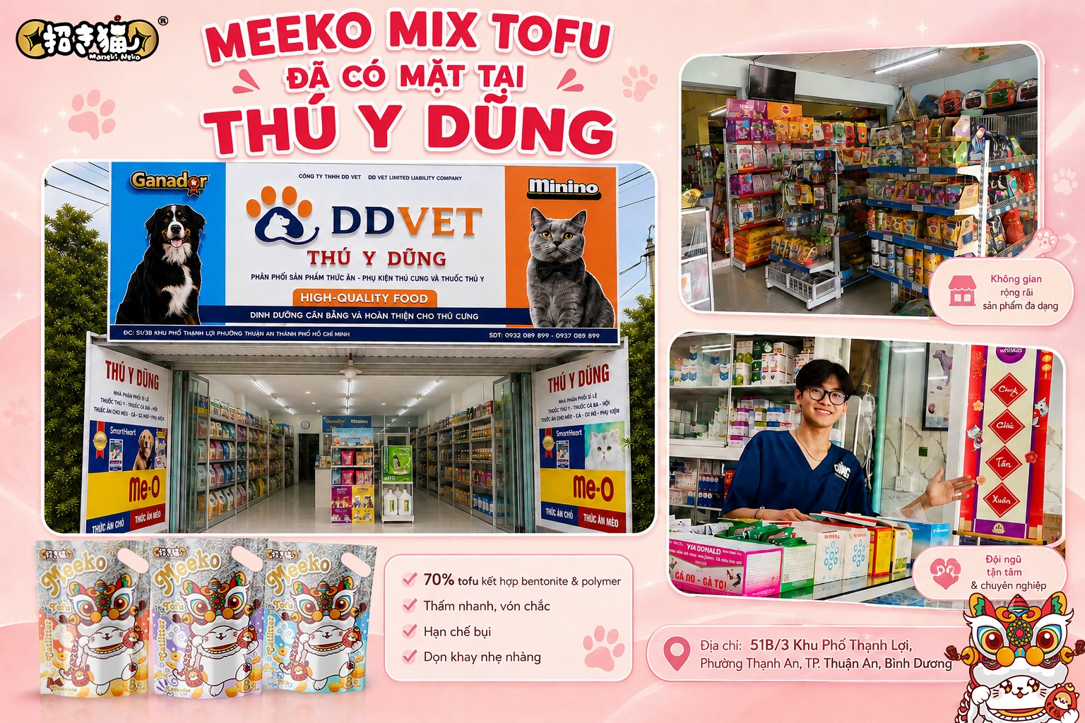 Meeko Mix Tofu đã có mặt tại Thú Y Dũng, điểm bán cát vệ sinh mèo tại Thuận An, Bình Dương