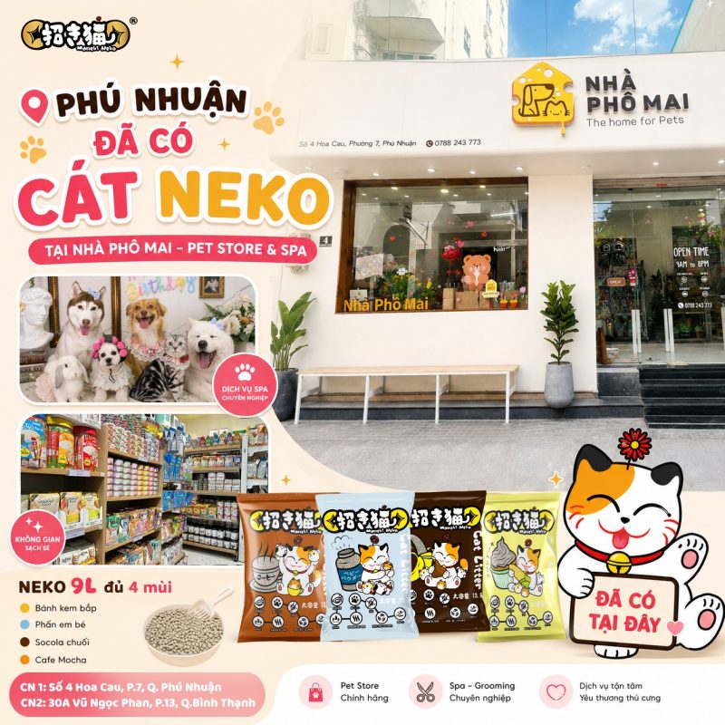 Cát vệ sinh mèo Phú Nhuận NEKO 9L tại Nhà Phô Mai Pet Store & Spa