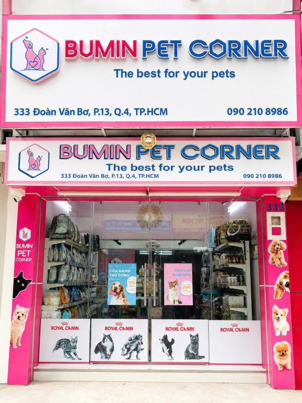 Hình ảnh mặt tiền BuMin Pet Corner tại 333 Đoàn Văn Bơ, Phường 13, Quận 4, TP.HCM.