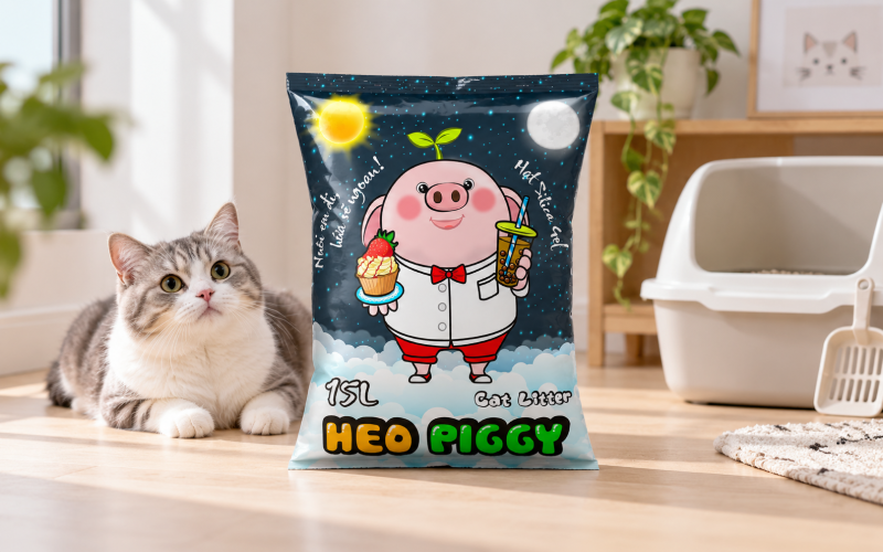 Heo Piggy tại Phòng Khám Thú Y Paradise, dòng cát vệ sinh cho mèo dung tích lớn, dùng lâu và tiết kiệm cho sen.